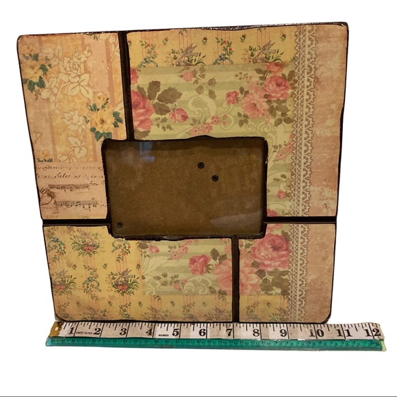 Shabby Chic 10x10 Tabletop Floral Picture Frame w/ 4x6” Picture Space - Picture 3 of 7